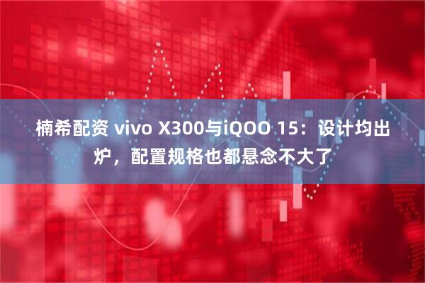 楠希配资 vivo X300与iQOO 15：设计均出炉，配置规格也都悬念不大了